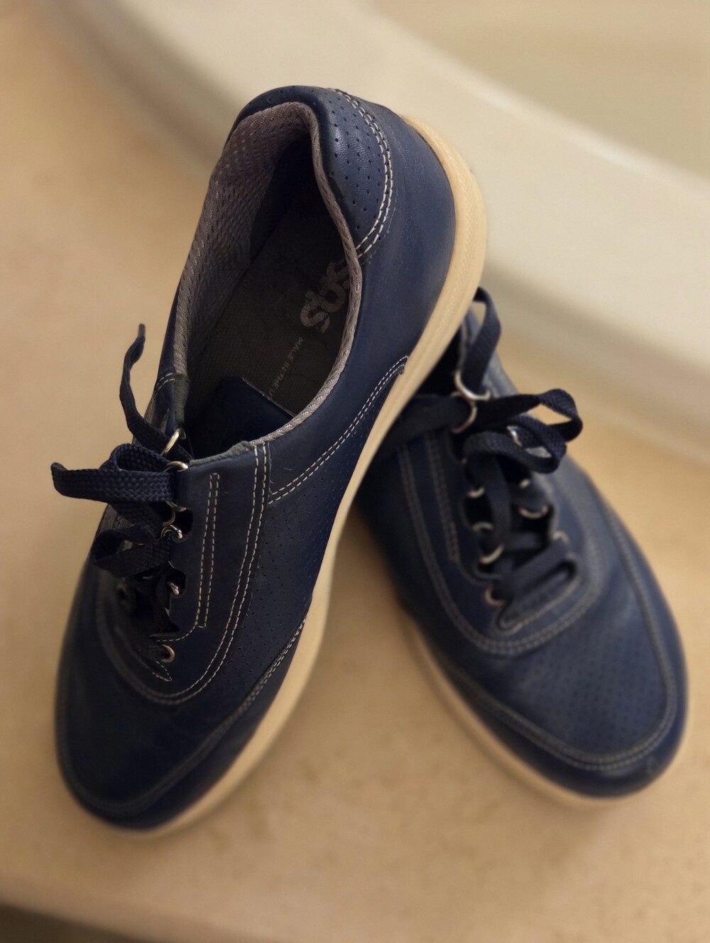 SAS Casual Navy Blue Lace-Up Shoes